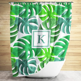 Monstera Deliciosa Plant Löv Mönster Monogram