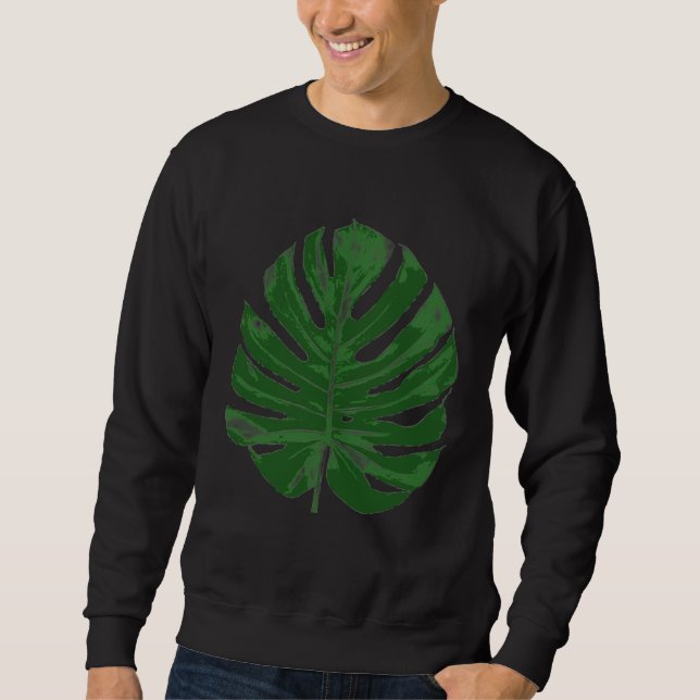 Monstera Delisiosa-blad Lång Ärmad Tröja (Framsida)