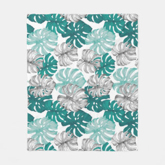 Monstera Duo Tone: Minimala Tropikar Fleecefilt