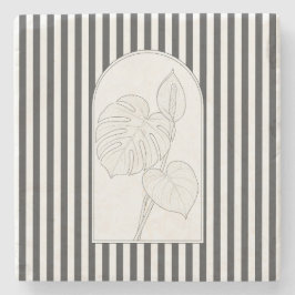 Monstera Elegant Blötskt stenblock Underlägg