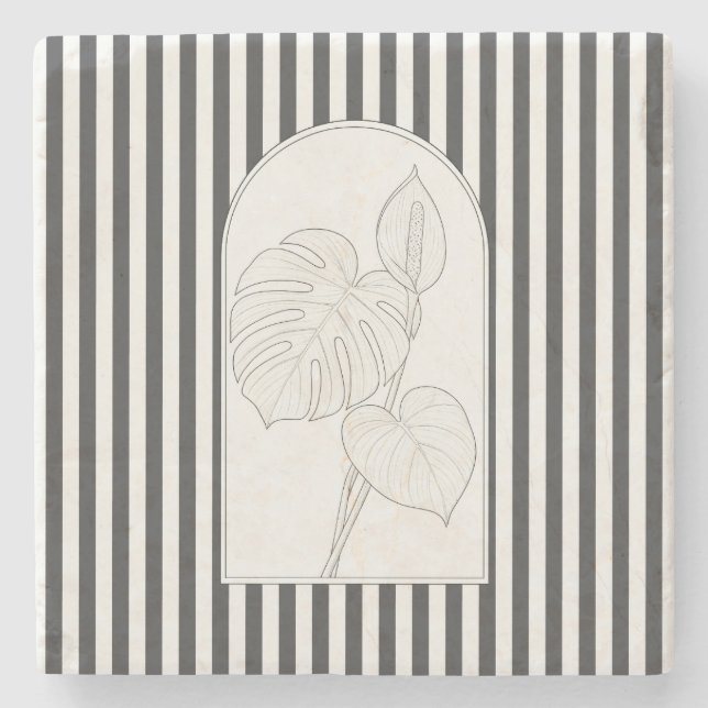 Monstera Elegant Blötskt stenblock Underlägg (Framsidan)