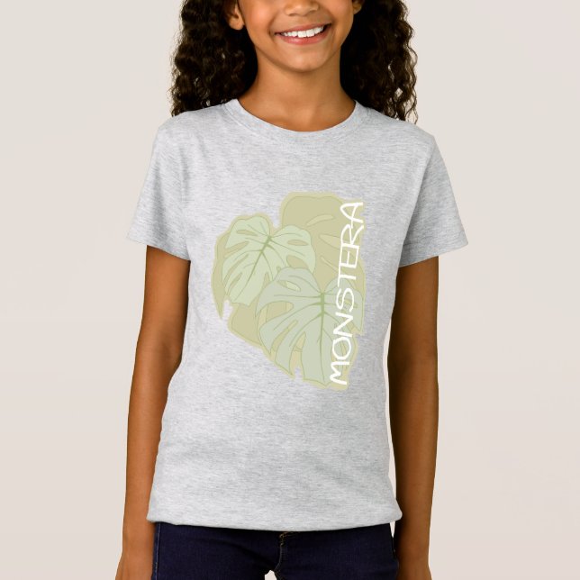 Monstera foliage i mjuk grönt T- Shirt T (Framsida)
