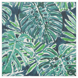 Monstera för marin för DJUNGELVIBESgrönt tropis Tyg