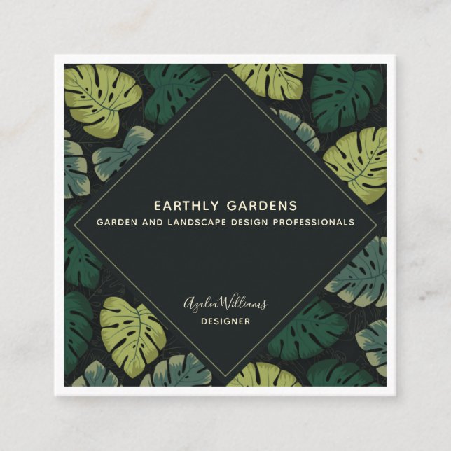 Monstera Fyrkantigt Visitkort (Framsida)