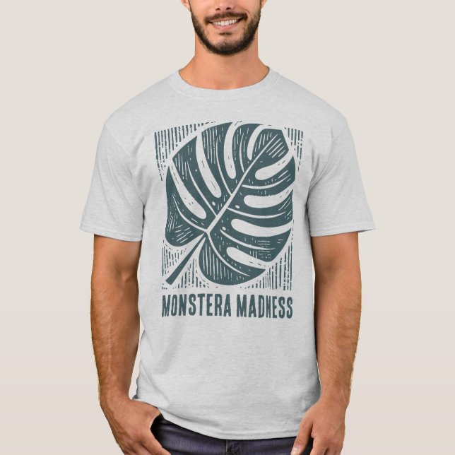 Monstera Galenhet House Plant Älskare T Shirt (Framsida)