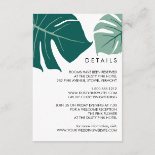 Monstera Green   Tropiska Bröllopsgästdetaljer Tilläggskort