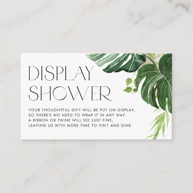 Monstera Greenery Tropical Visning Shower Tilläggskort (Framsida)
