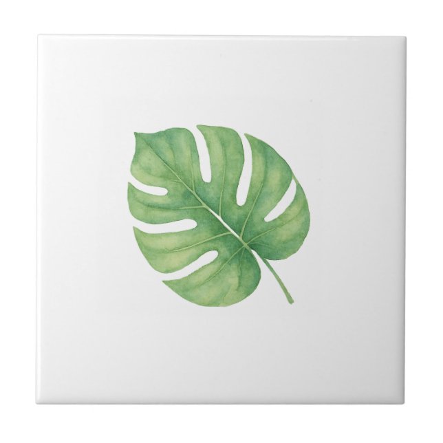 Monstera Gren Blad Kakelplatta (Framsidan)
