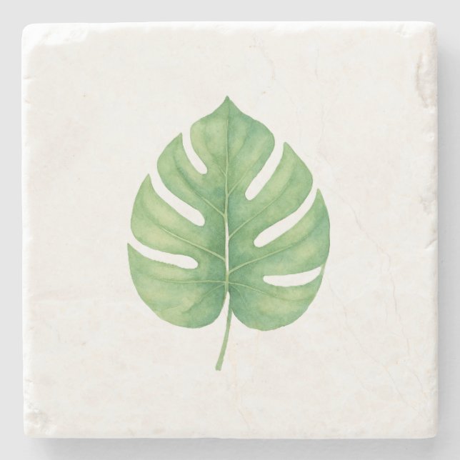 Monstera Grenblad Stenunderlägg (Framsidan)