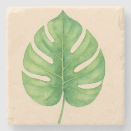 Monstera Grön Blad Design. Stenunderlägg