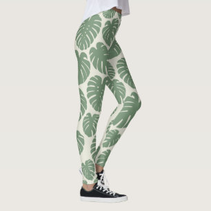 Monstera - Grönt Leggings