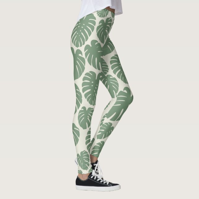 Monstera - Grönt Leggings (Höger)