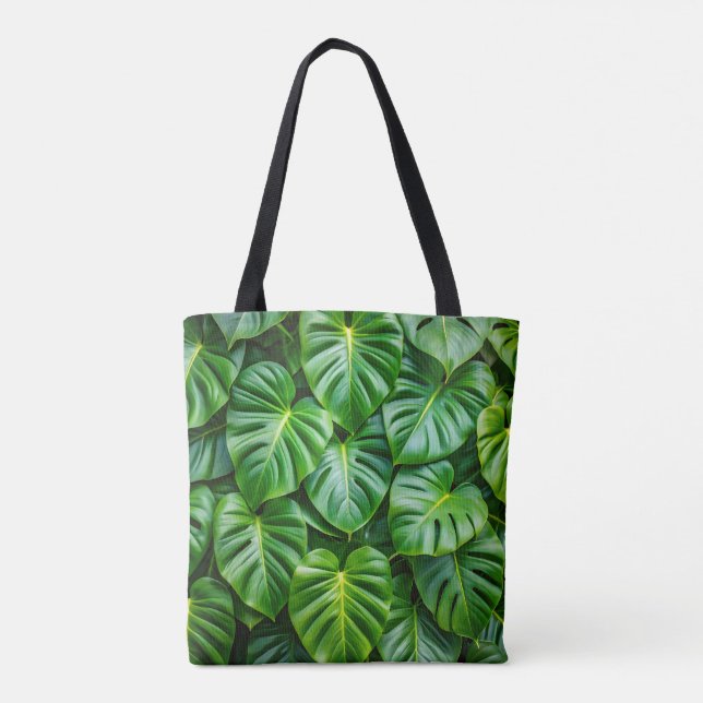 Monstera Grönt Tote Tygkasse (Baksida)