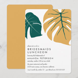 Monstera-Gult Bridesmaids Luncheon Bröllop Inbjudningar