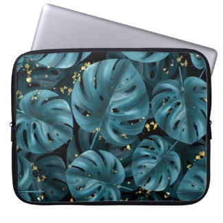 Monstera Handflatan, Golden Stänk sjölös. Laptop Fodral