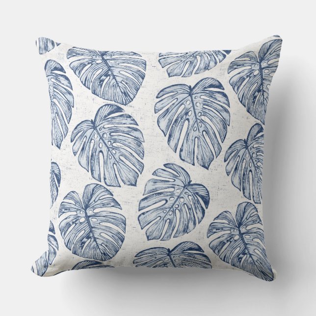 Monstera Handflatan Löv Dekorativ kudde (Framsida)