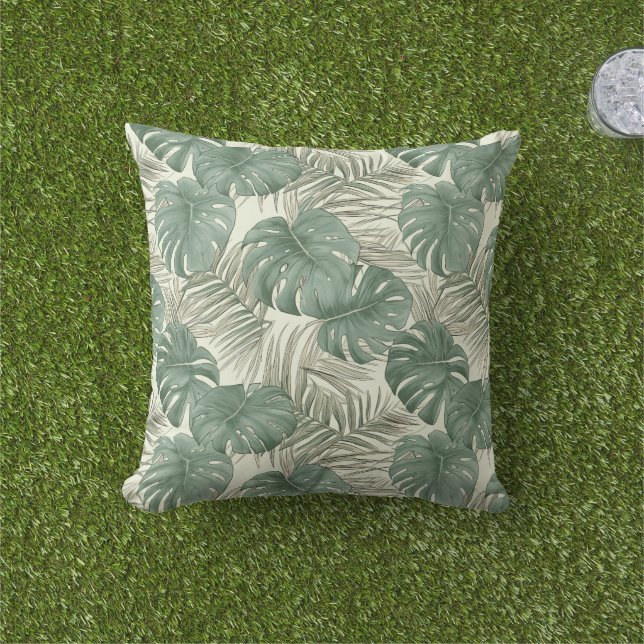 Monstera Handflatan Löv, sommar Kudde (Gräs)