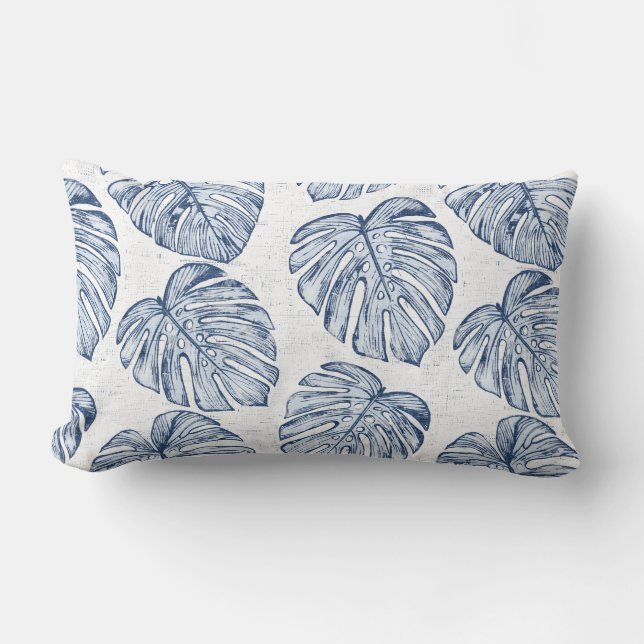 Monstera Handflatan Lövs Lumbar Pillow Lumbarkudde (Framsida)