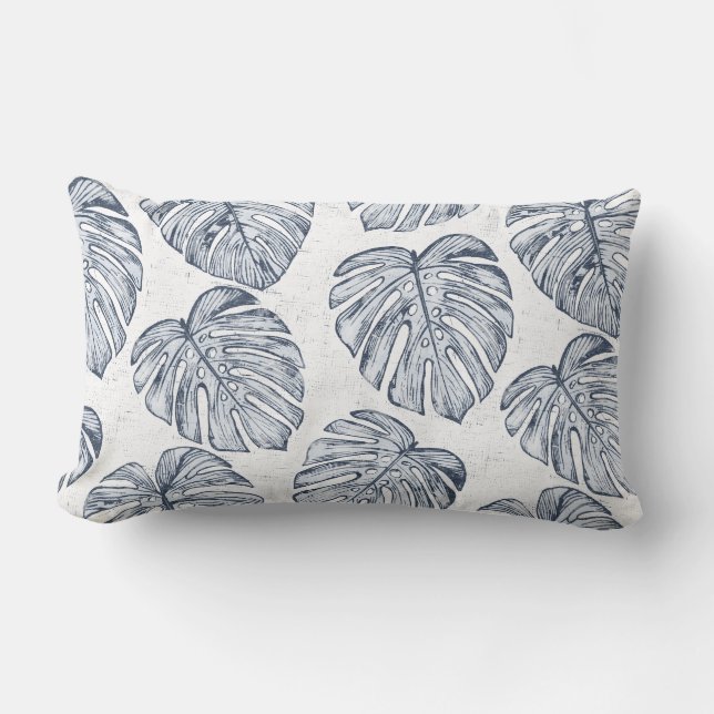 Monstera Handflatan Lövs Lumbar Pillow Lumbarkudde (Framsida)