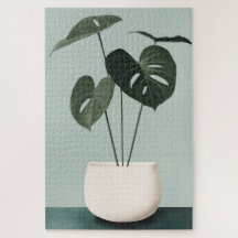 Monstera i en vit prick