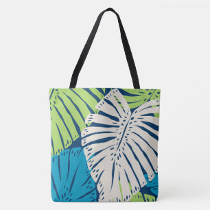 Monstera Jungle Hawaiian Tropiska blad - Lime Tygkasse