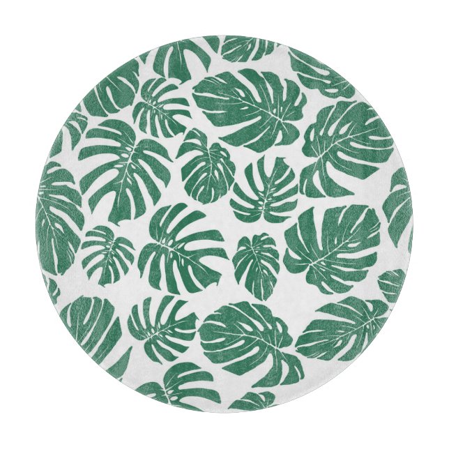 Monstera lämnar sömlöst, dekorativt mönster. (Framsidan)