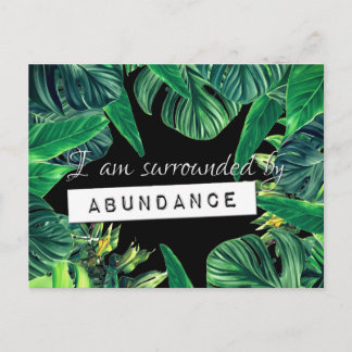 Monstera Law of Attraction Överflöd Bekräftelse Vykort