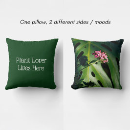 Monstera Leaf Botanical Plant Lover Lives Here Kudde