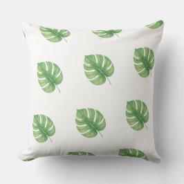 Monstera Leaf Green Design.  Kudde