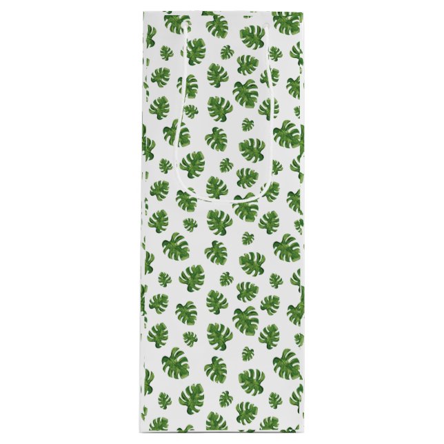 Monstera Leaf Wine Gift Bag (Framsidan)
