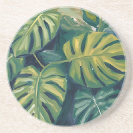 Monstera Leaves Botanical Watercolor Underlägg