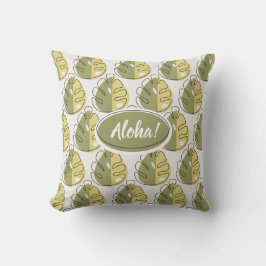 Monstera Leaves - Green Kudde