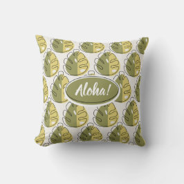 Monstera Leaves - Green Kudde