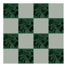 Monstera Löv Checkered Mönster