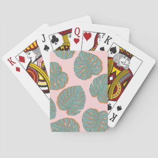 Monstera Löv: den tropiska Vintagen Mönster Casinokort