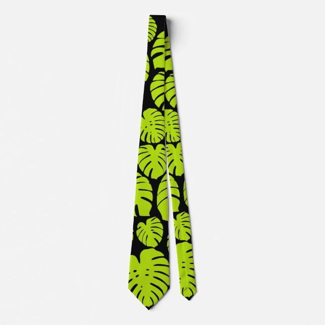 Monstera löv i Lime Green och Black Slips (Framsida)