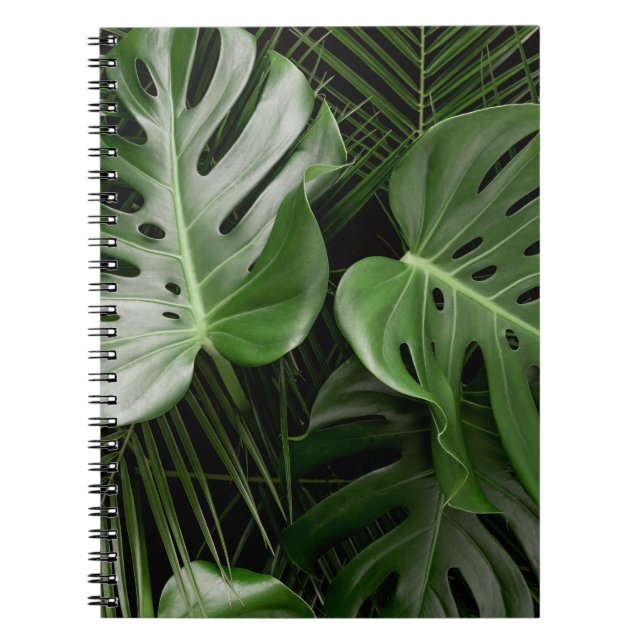 Monstera löv, lyxtropiskt utseende. anteckningsbok (Framsidan)