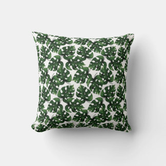 Monstera löv, mönster kudde