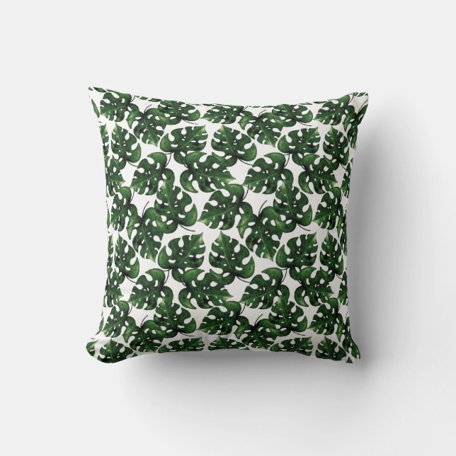 Monstera löv, mönster kudde (Framsida)