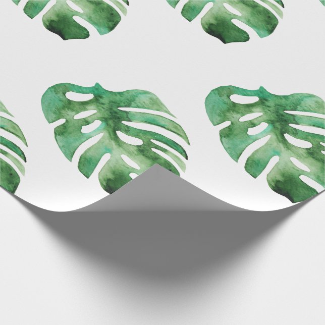 Monstera Löv Mönster Presentpapper (Hörn)