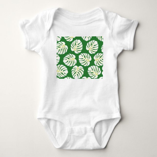 Monstera Löv, Mörk grönt Vintage. T Shirt (Framsida)