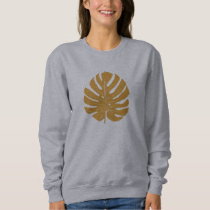 Monstera Löv Nature Teckning i Mustard Gult T Shirt