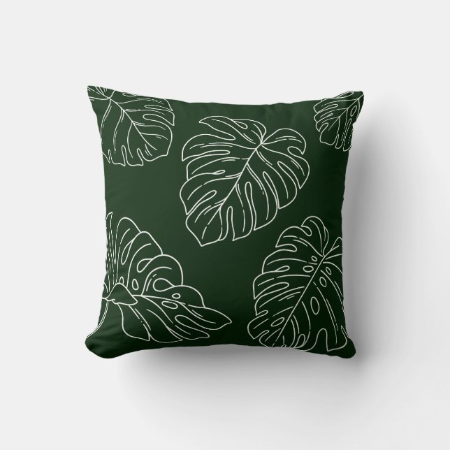 Monstera Löv Plant Älskare Home Decor Gift Kudde (Framsida)