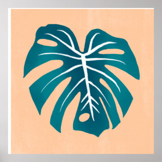 Monstera löv poster väggkonst