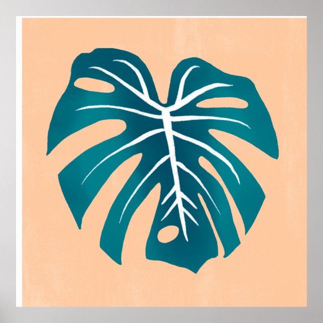Monstera löv poster väggkonst (Framsidan)