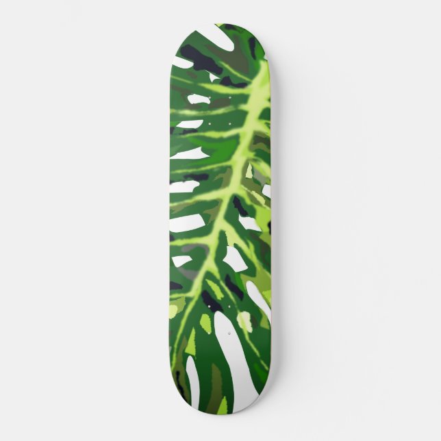 Monstera Löv Skateboard Grönt Löv (Framsida)