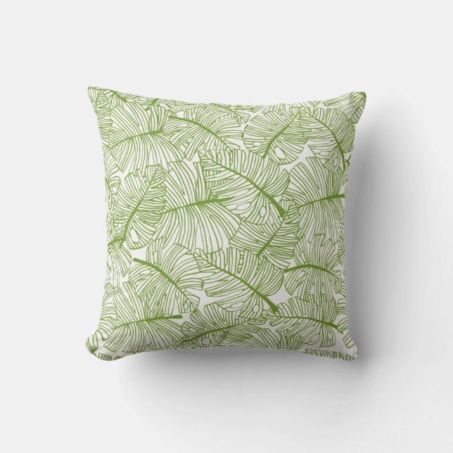 Monstera löv, sömlös blommigt design. kudde (Framsida)