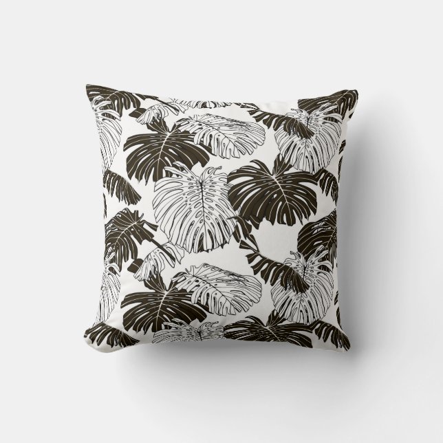 Monstera löv sömlös mönster kudde (Framsida)