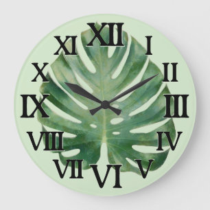 Monstera Löv Stor Klocka
