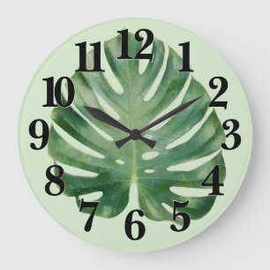 Monstera Löv Stor Klocka
